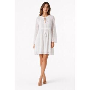 Samson Women’s Medium White Eyelet Bell Sleeve Mini Dress